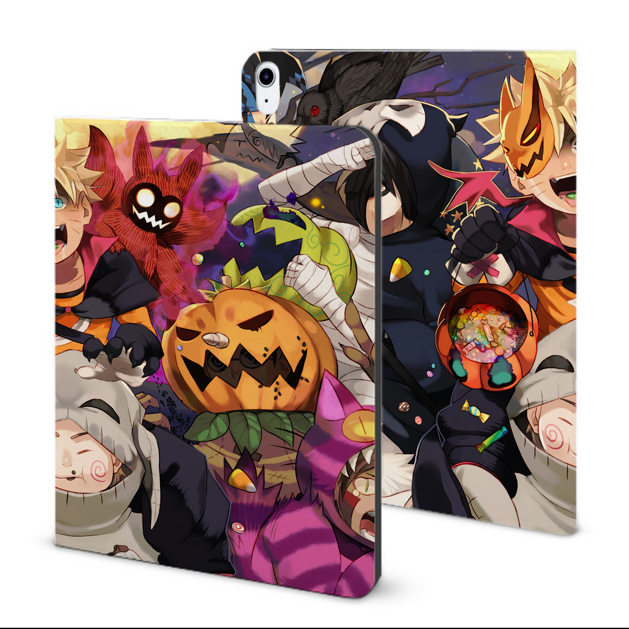 （画像用） NARUTO -ナルト- NARUTO -ナルト- 疾風伝 IPad ケース ブック型 PUレザー TPU 耐衝撃 軽量 薄型 ペン収納なし 全面保護 IPad 各モデル対応